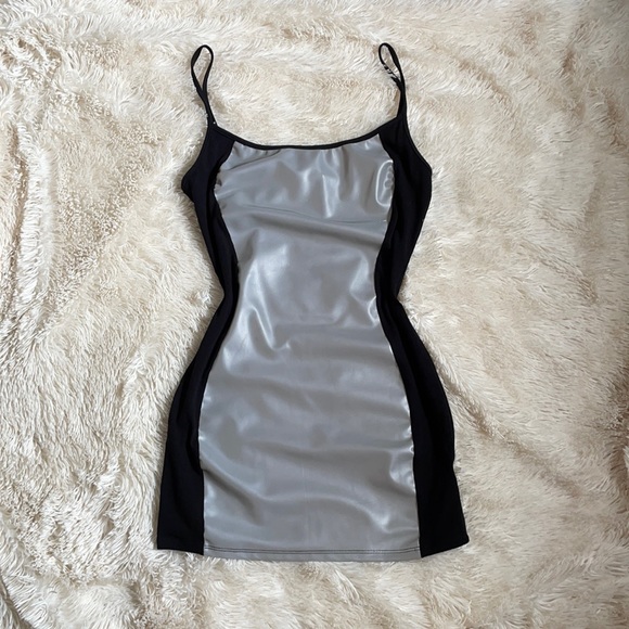 SIRENS - black and silver mini summer dress - Picture 2 of 3